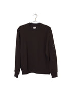 Diagonal Raised Fleece Crewneck Lens Sweatshirt - Black