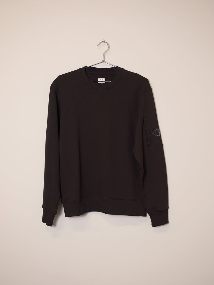 Diagonal Raised Fleece Crewneck Lens Sweatshirt - Black