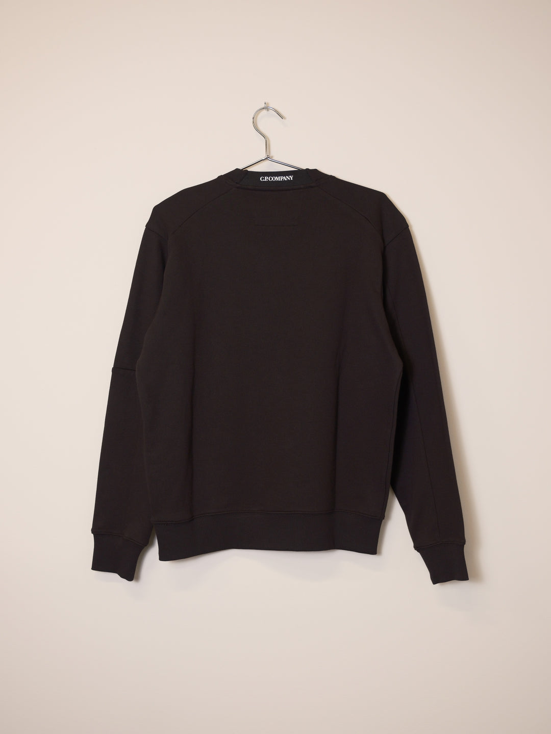 Diagonal Raised Fleece Crewneck Lens Sweatshirt - Black