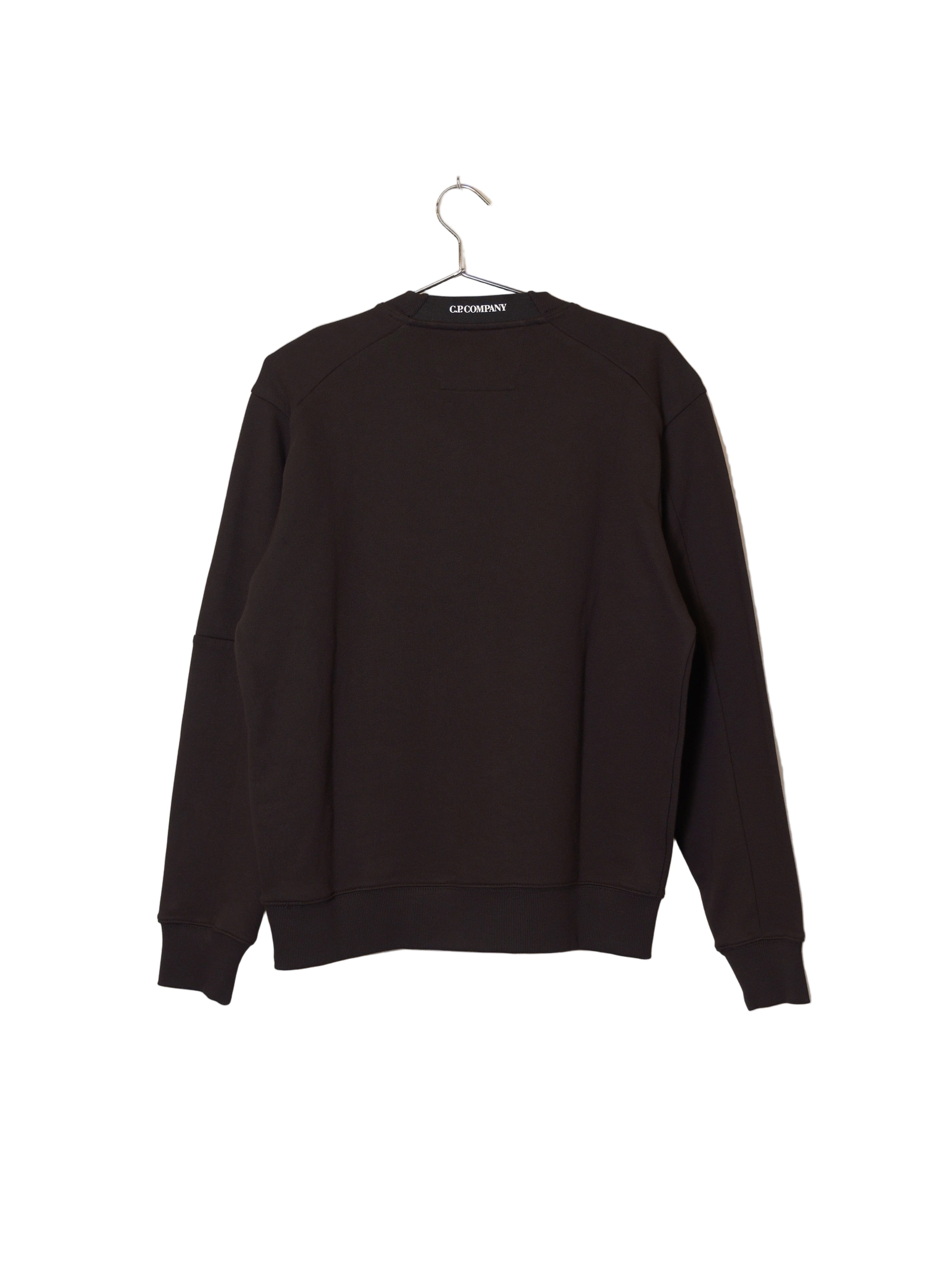 Diagonal Raised Fleece Crewneck Lens Sweatshirt - Black