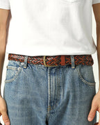 Braided Leather Belt Brown