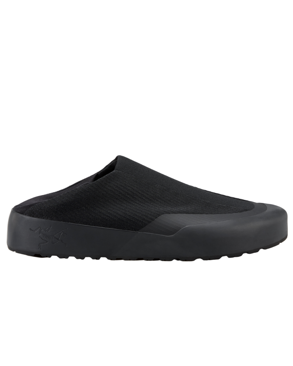 Black sandal on a light gray background