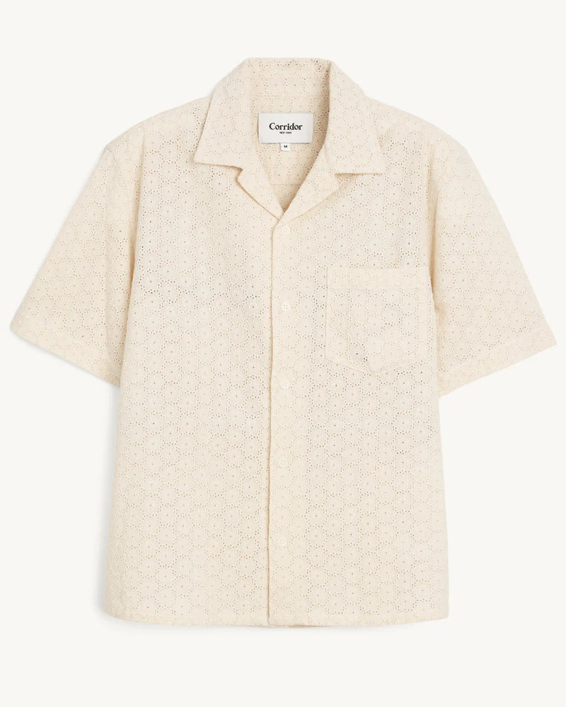 Floral Eyelet SS Natural
