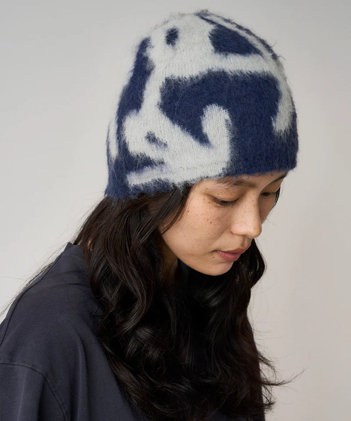 Mohair Burly Runningman Beanie Midnight