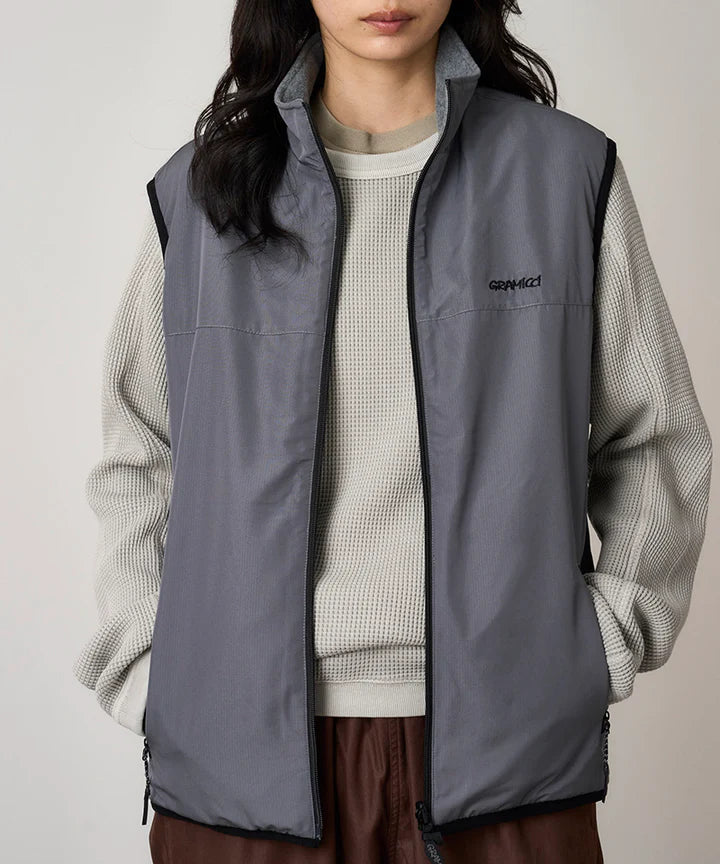 Thermal Fleece Reversible Vest Heather Grey