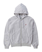 One Point Zip Hooded Sweatshirt Heather Ash
