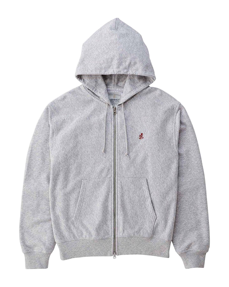 One Point Zip Hooded Sweatshirt Heather Ash