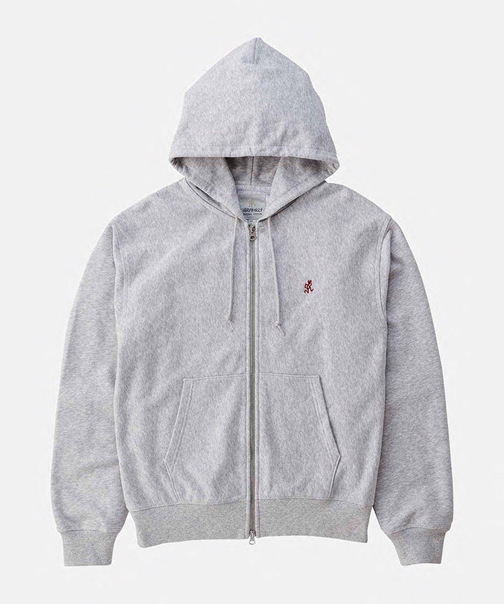 One Point Zip Hooded Sweatshirt Heather Ash