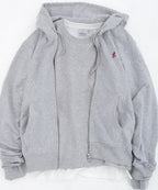 One Point Zip Hooded Sweatshirt Heather Ash