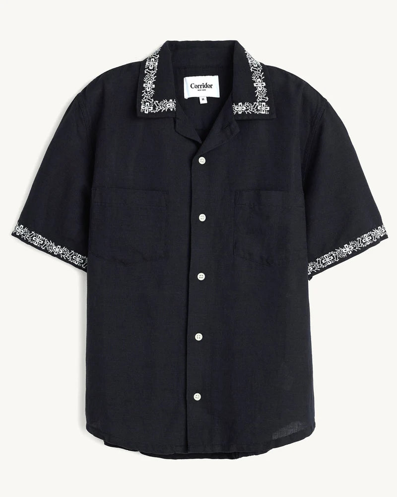 Harmony Embroidered SS Black