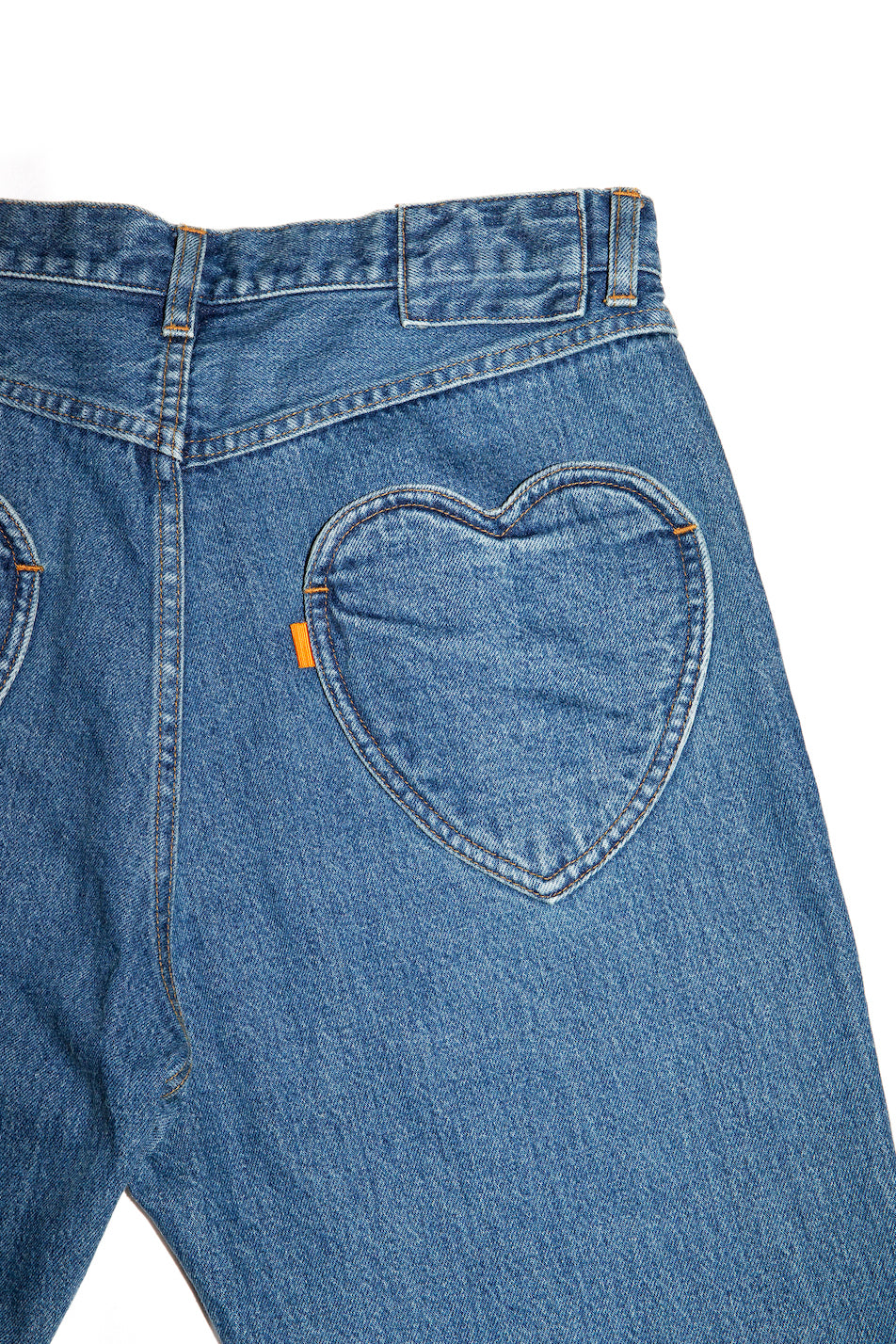 Boot Cut Side Zip Jeans Blue