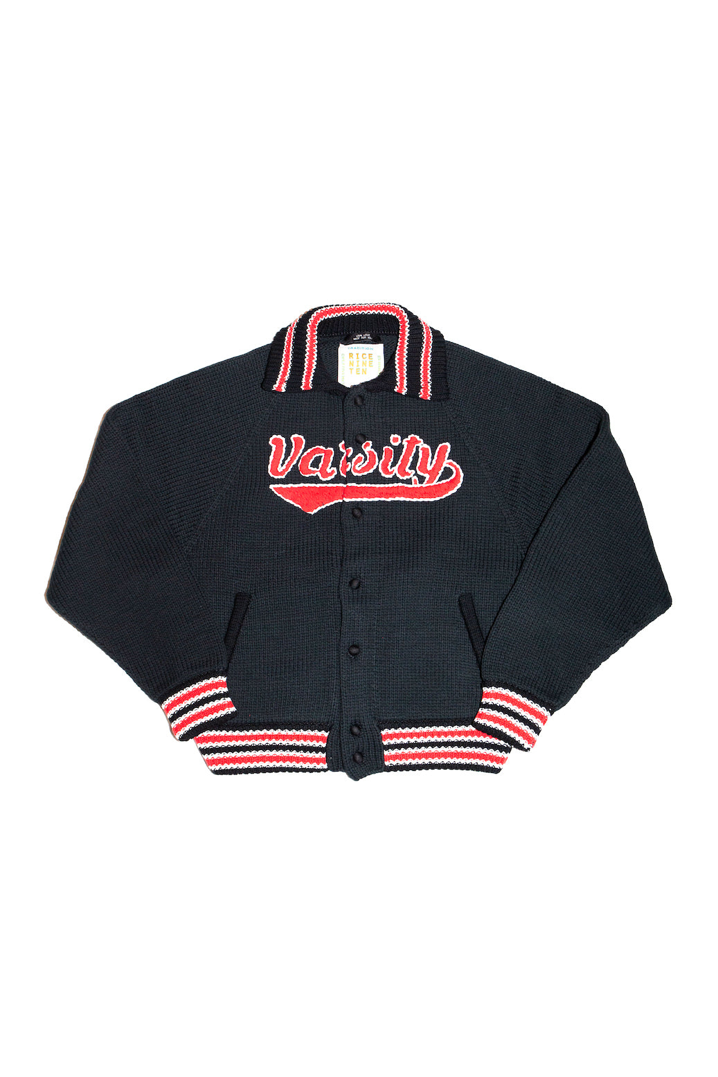 Knitting Varsity Jacket Black