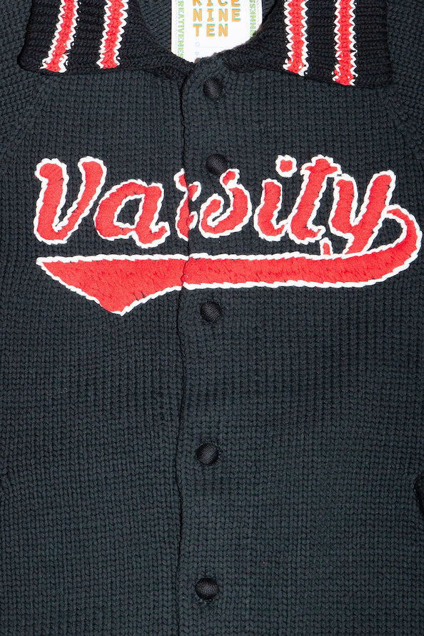 Knitting Varsity Jacket Black