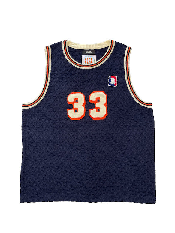 Knitted Basketball Jersey Navy