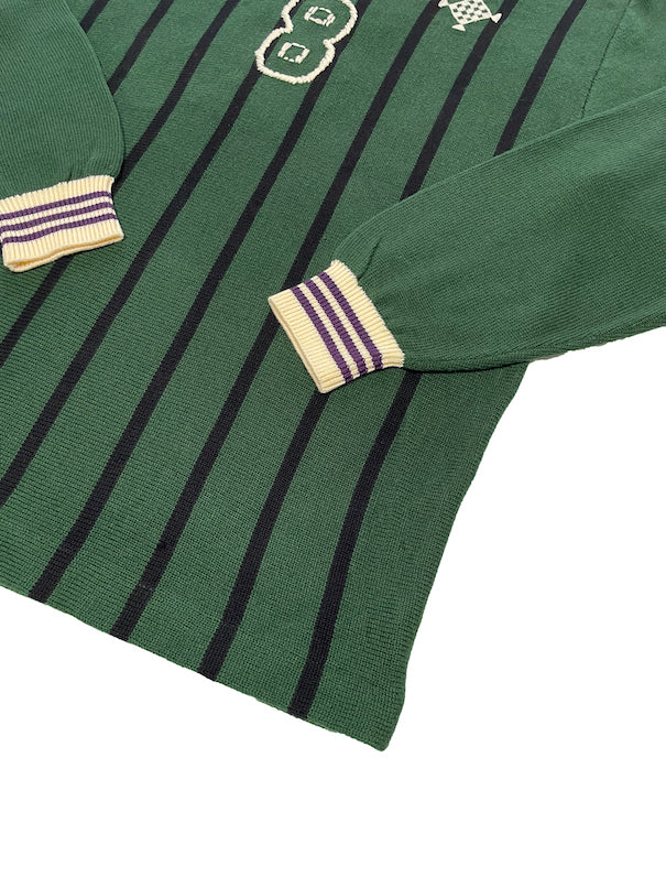 Knitting Long Sleeve Soccer Jersey Forest Green