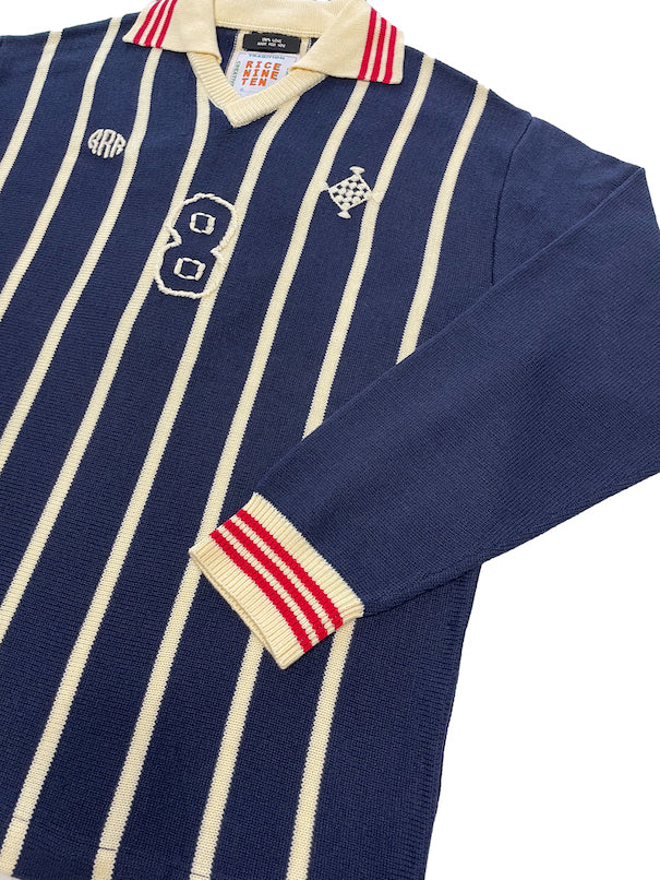 Knitting Long Sleeve Soccer Jersey Navy