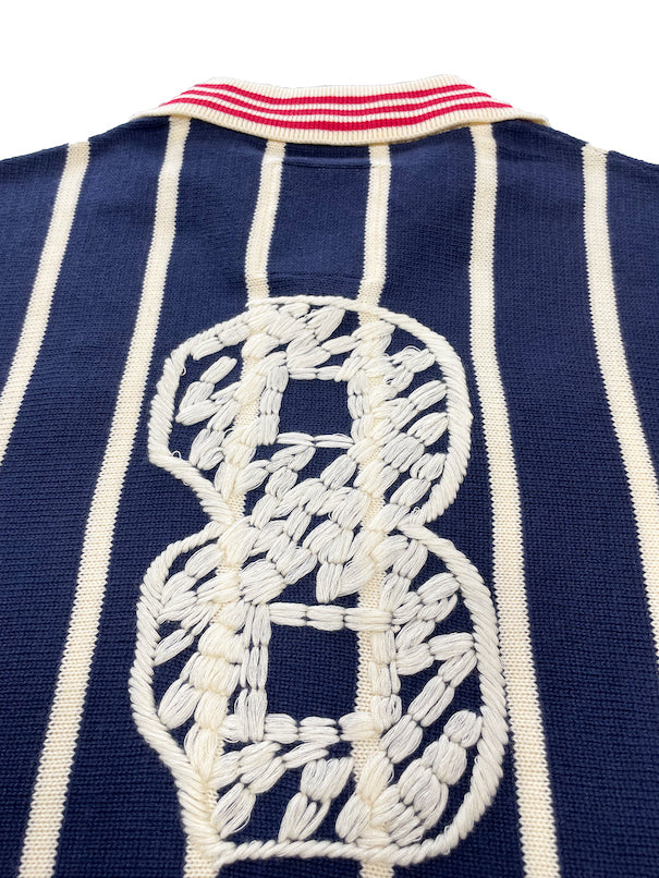 Knitting Long Sleeve Soccer Jersey Navy