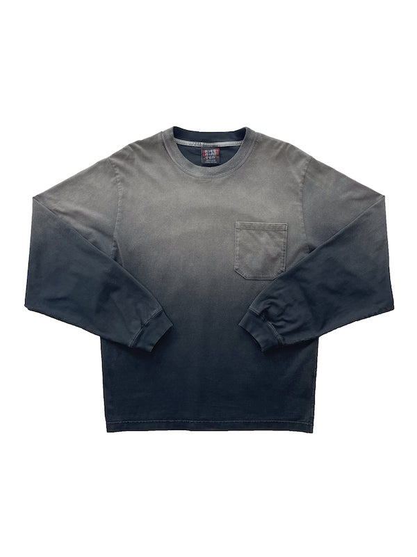 Faded Roomy Sleeve LS T-Shirt Sumi Black