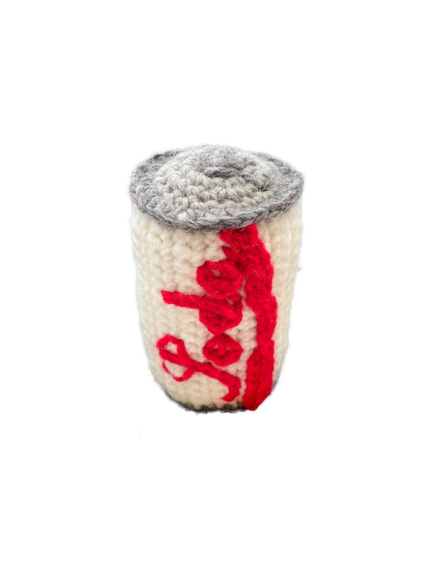 Hand Knitting Soda Can White