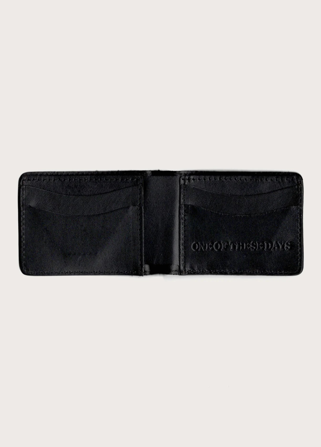 JUST FOR A MOMENT LEATHER BI FOLD WALLET BLACK