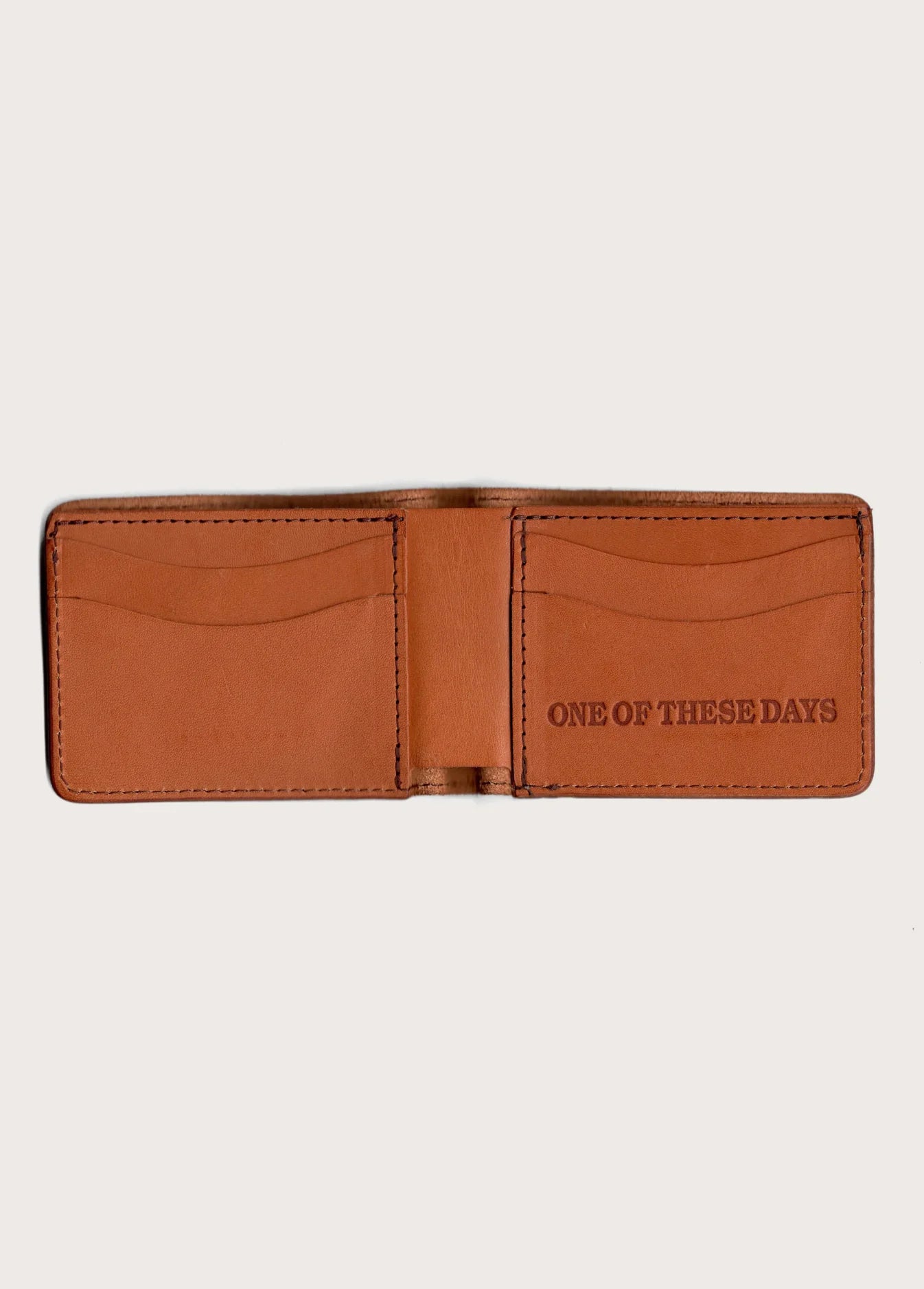 JUST FOR A MOMENT LEATHER BI FOLD WALLET TAN