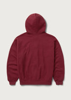 Into The Distance Zip Up Hoodie Washed Burgundy