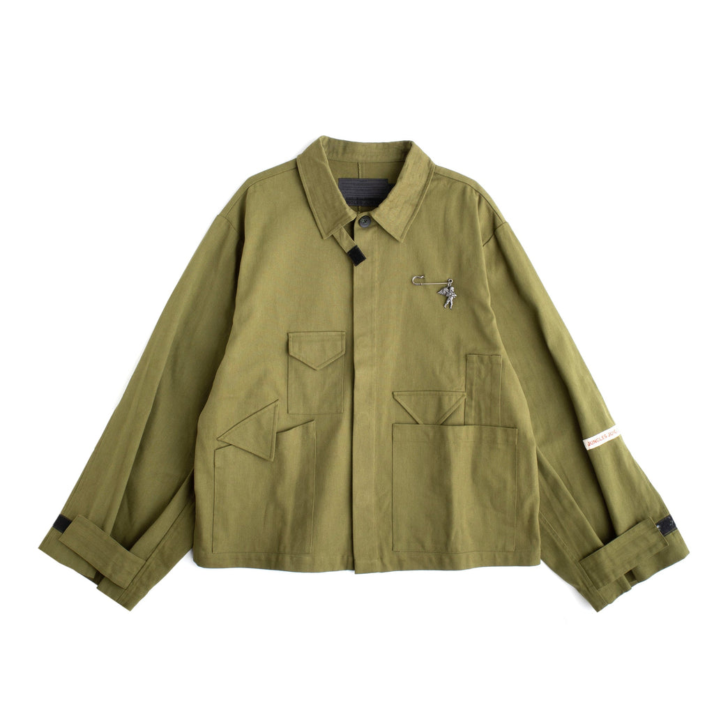 Pockets Boxy Jacket Green