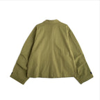 Pockets Boxy Jacket Green