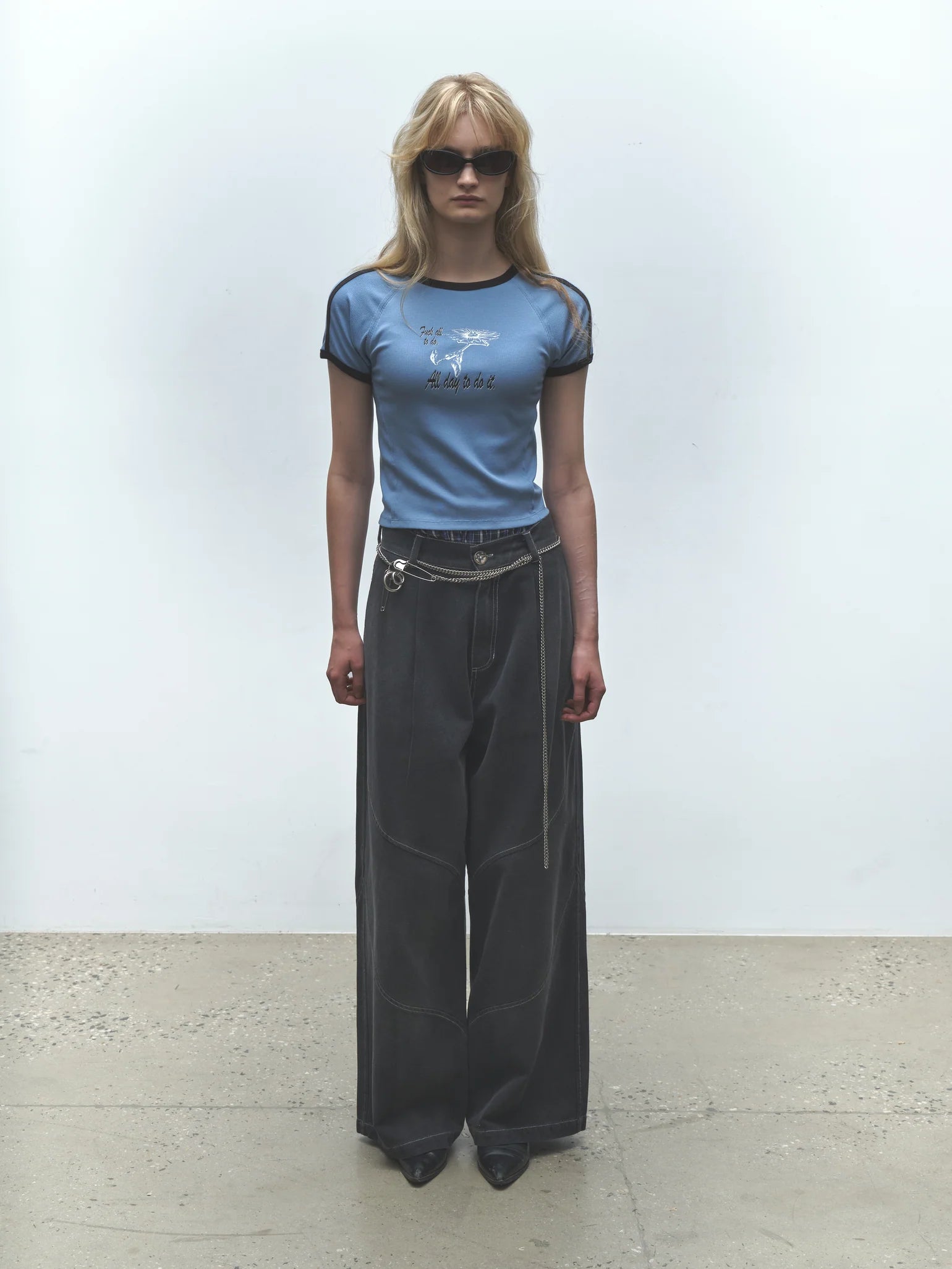 Denim Slant Pant Washed Black