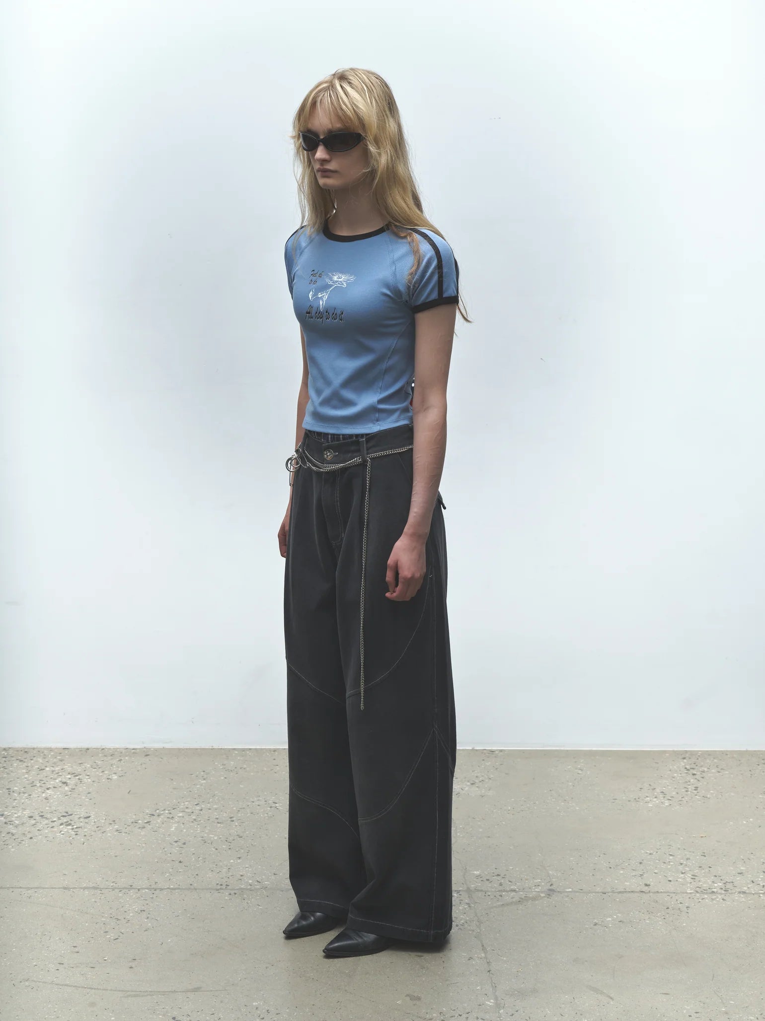 Denim Slant Pant Washed Black