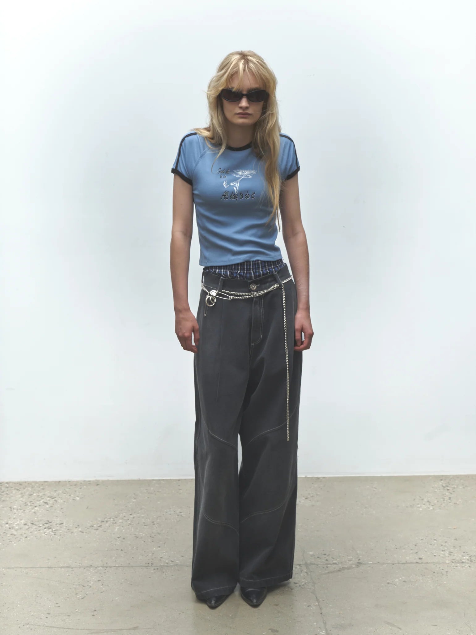 Denim Slant Pant Washed Black