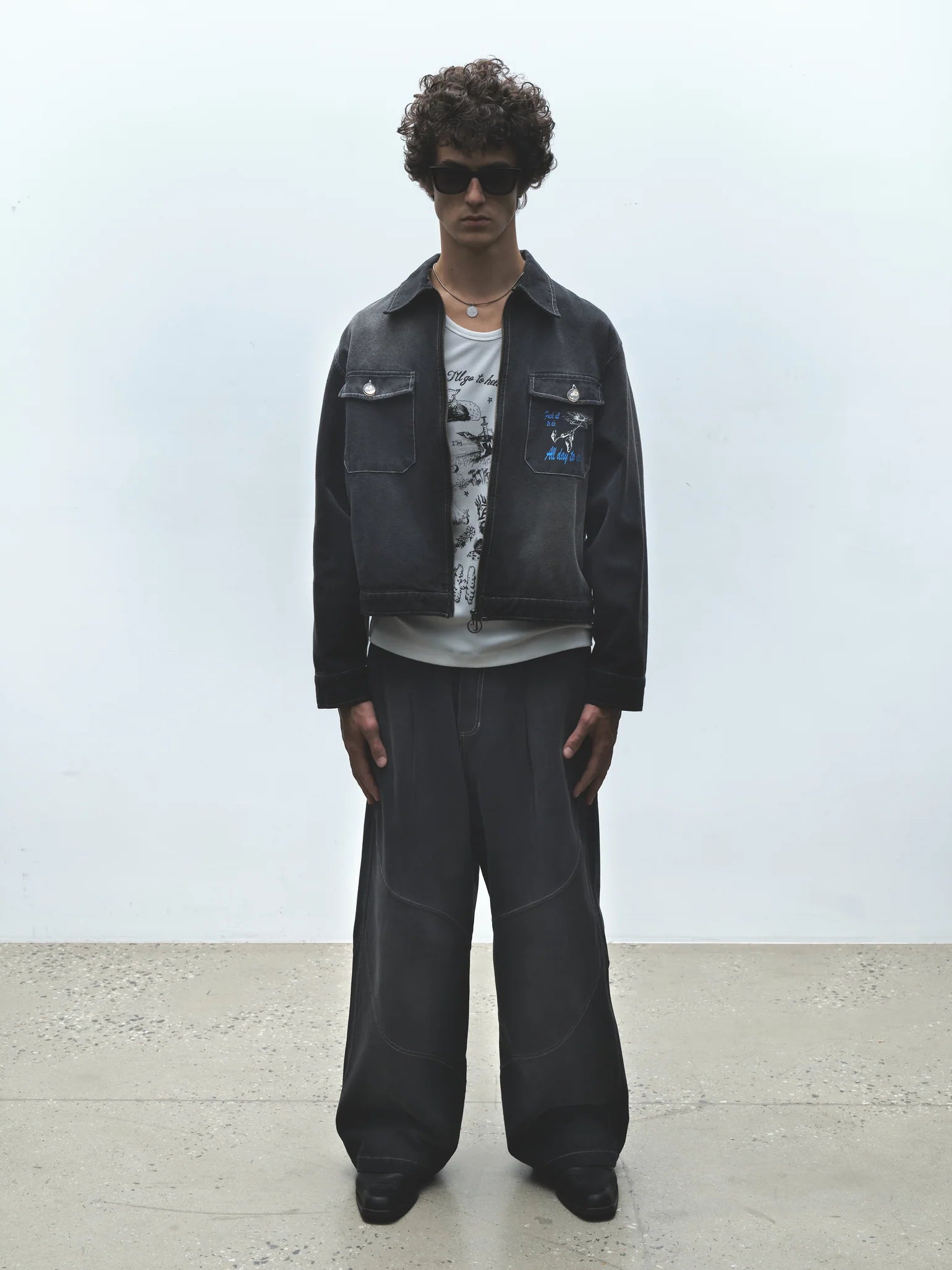 Denim Slant Pant Washed Black