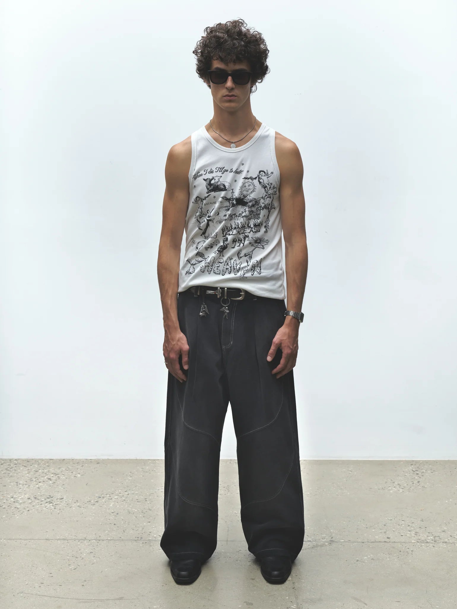 Denim Slant Pant Washed Black
