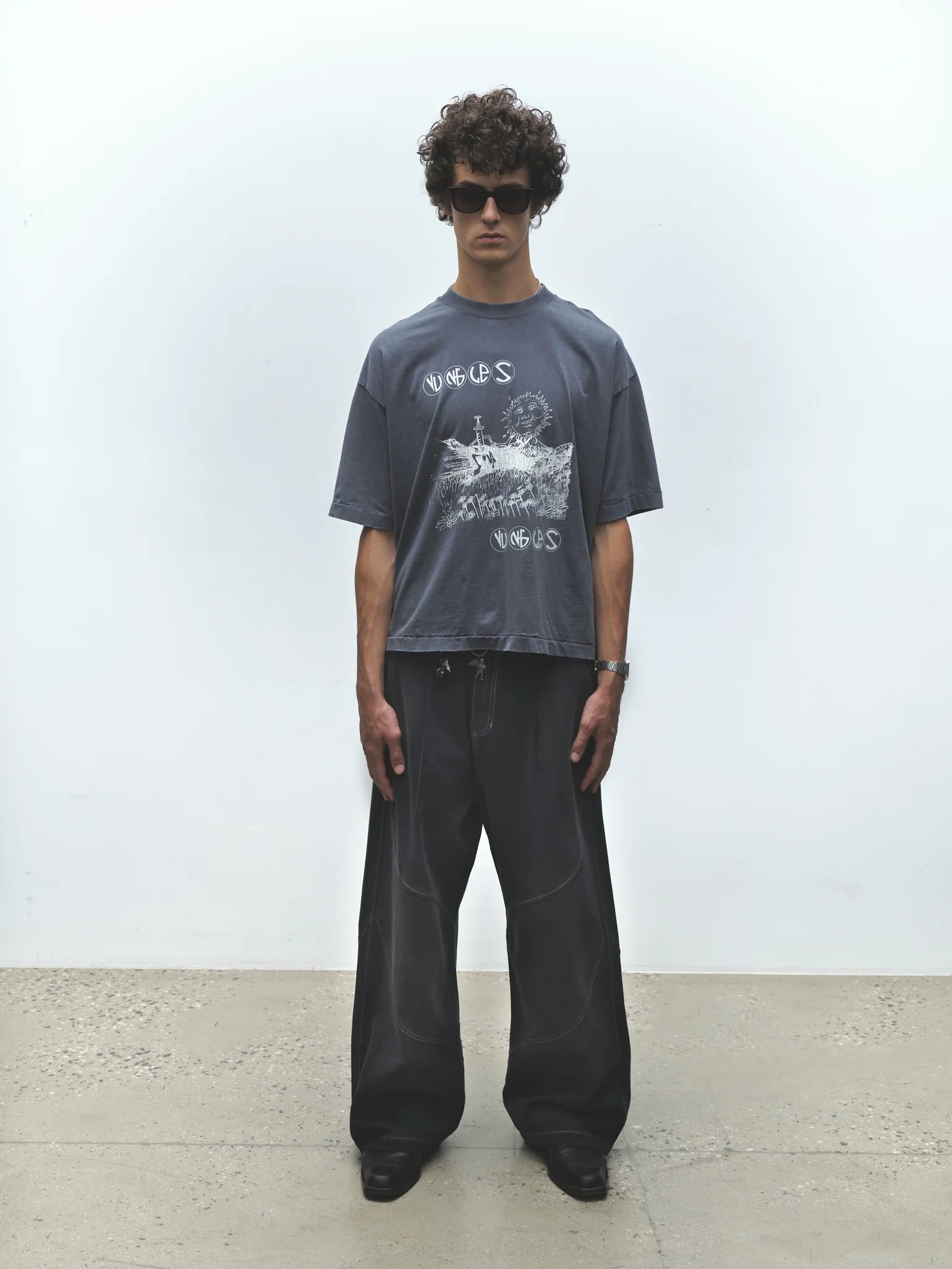 Denim Slant Pant Washed Black
