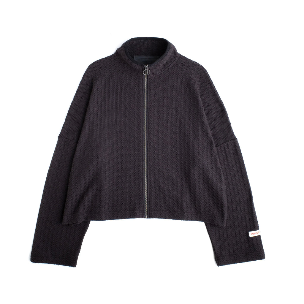 Zip Up Boxy Knit Black