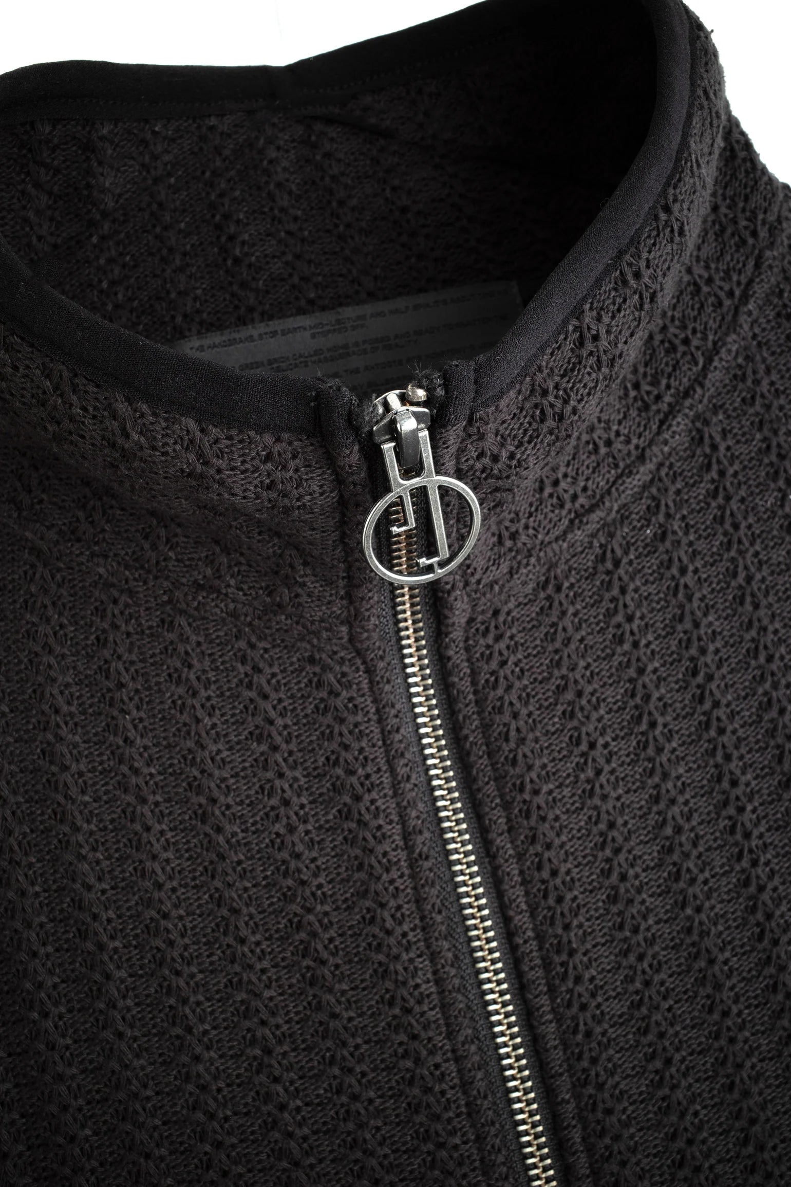 Zip Up Boxy Knit Black