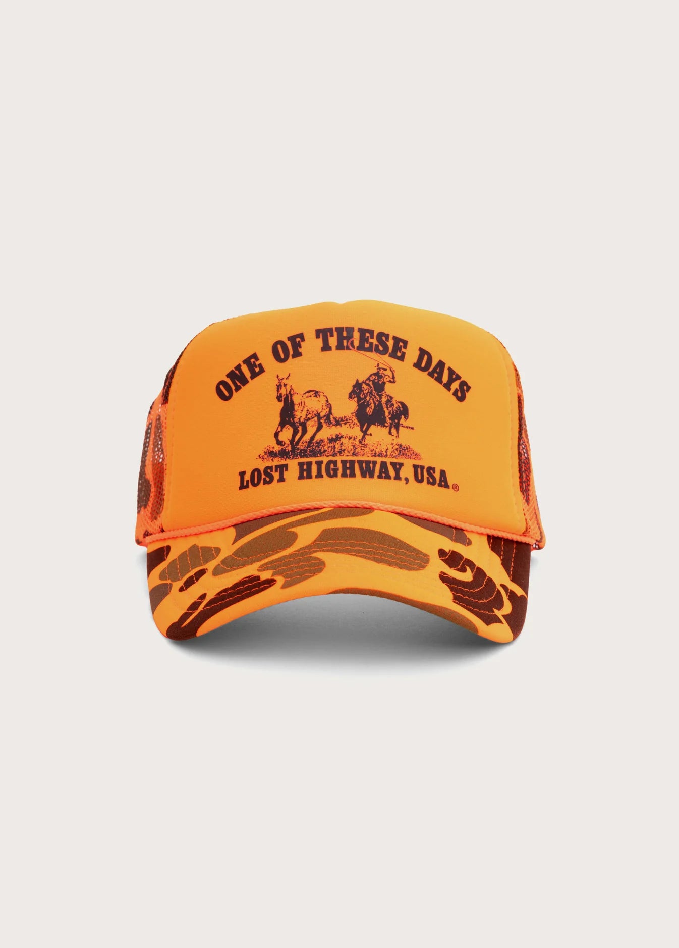 LOST HIGHWAY TRUCKER ORANGE CAMO