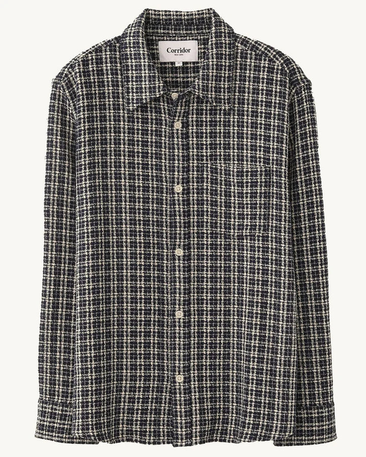 Reverse Tweed Snow Check Blue