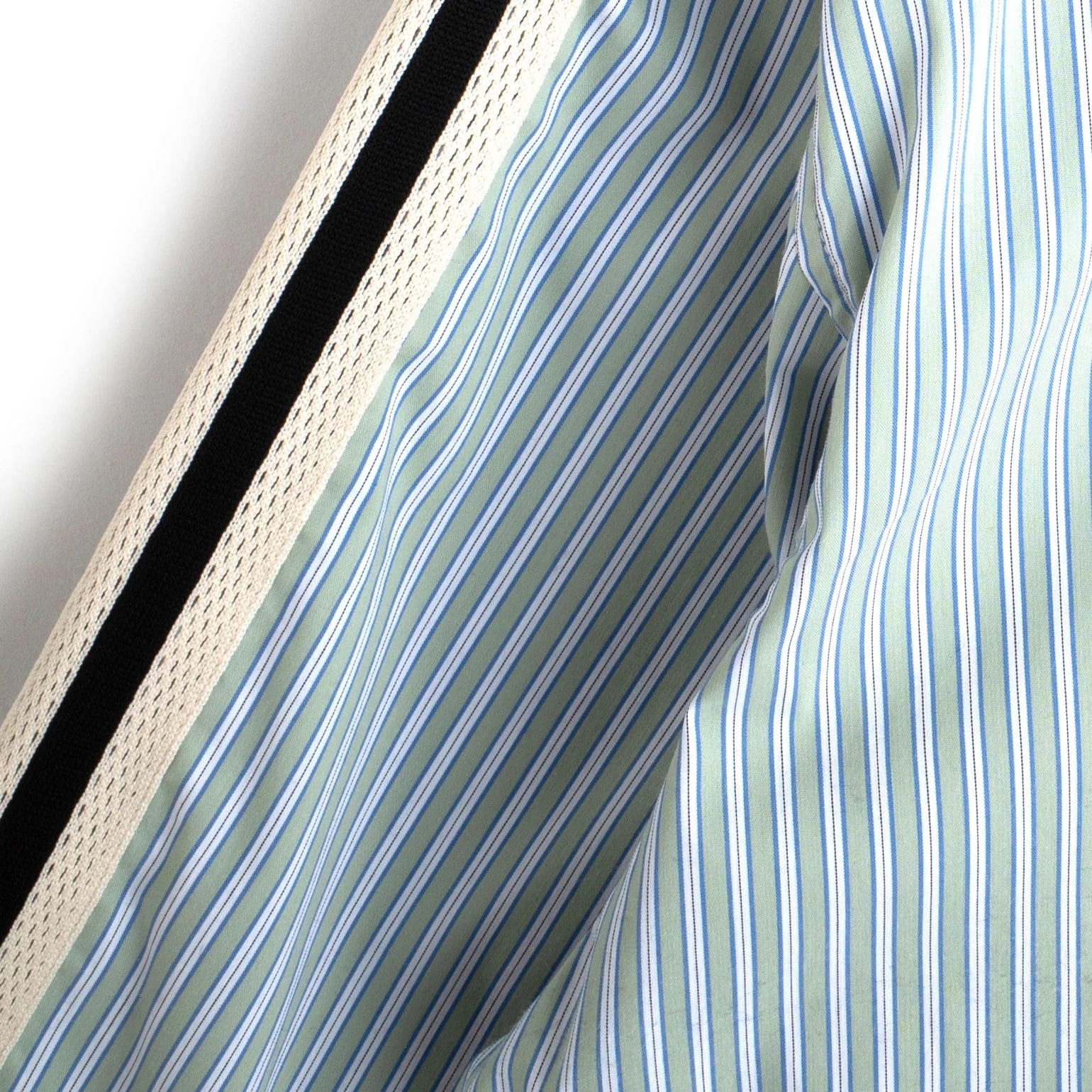 Woven Panel Business Shirt Green