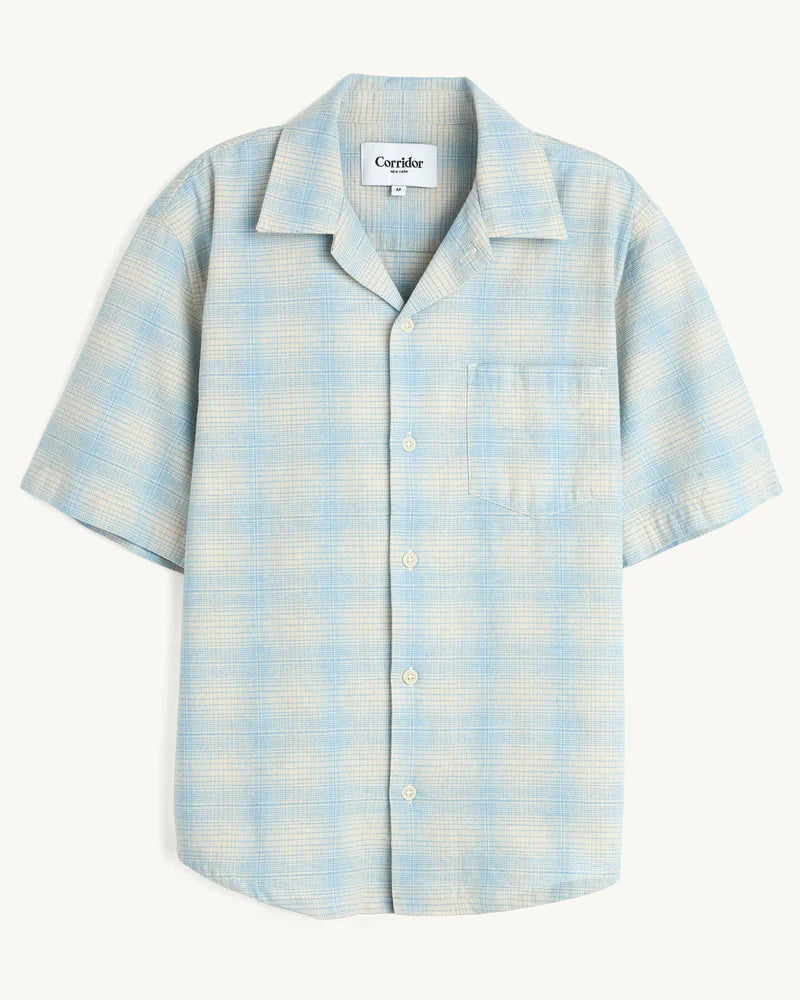 Linen Plaid SS Light Blue