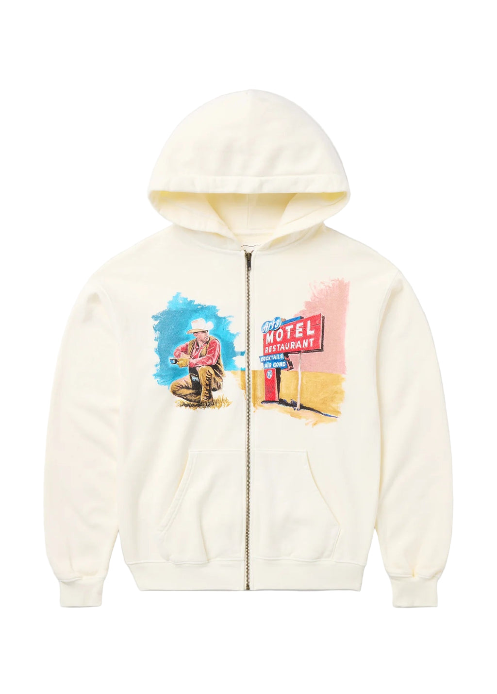 Mornings First Remark Zip Up Hoodie Bone
