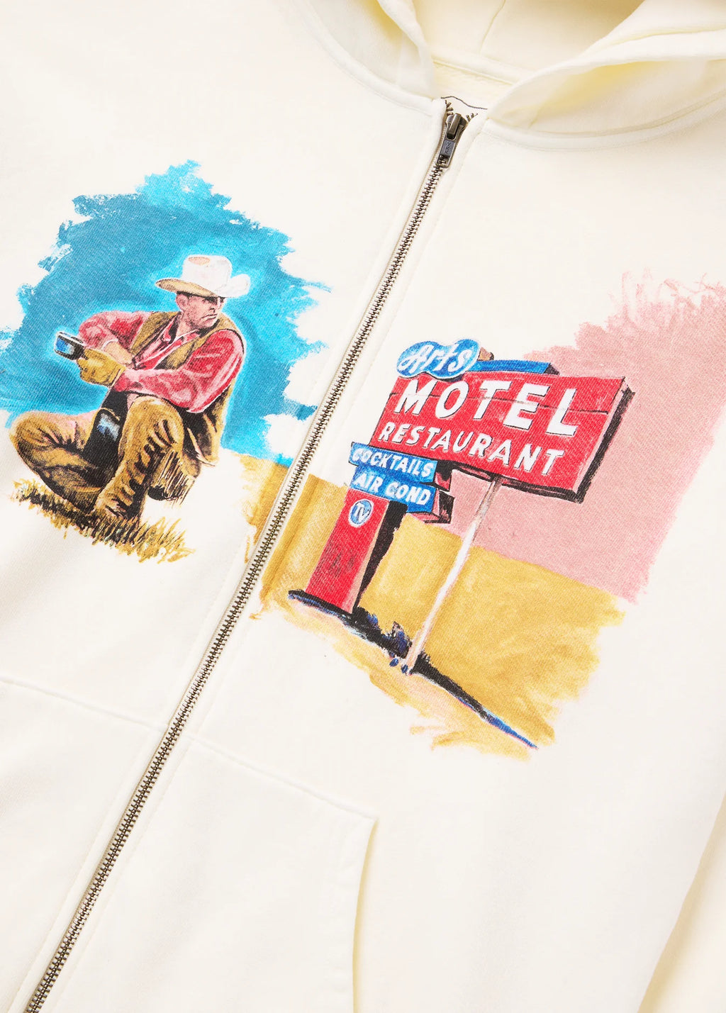 Mornings First Remark Zip Up Hoodie Bone