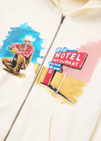 Mornings First Remark Zip Up Hoodie Bone