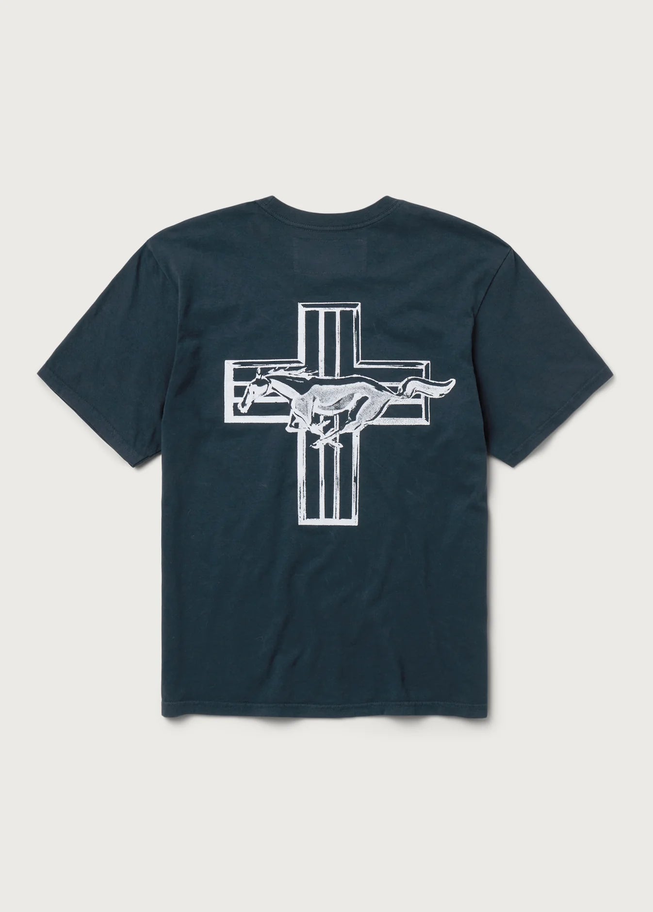 Mustang Cross T-Shirt Hard Washed Black