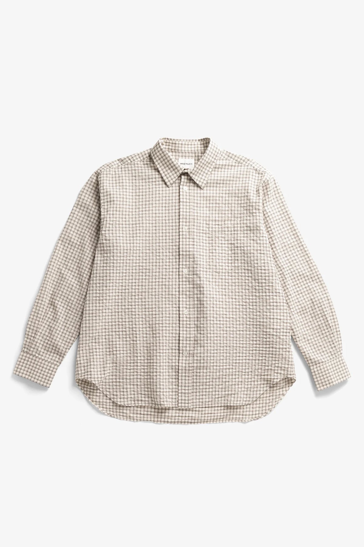Espevik Oversized Check Shirt Natural Ecru