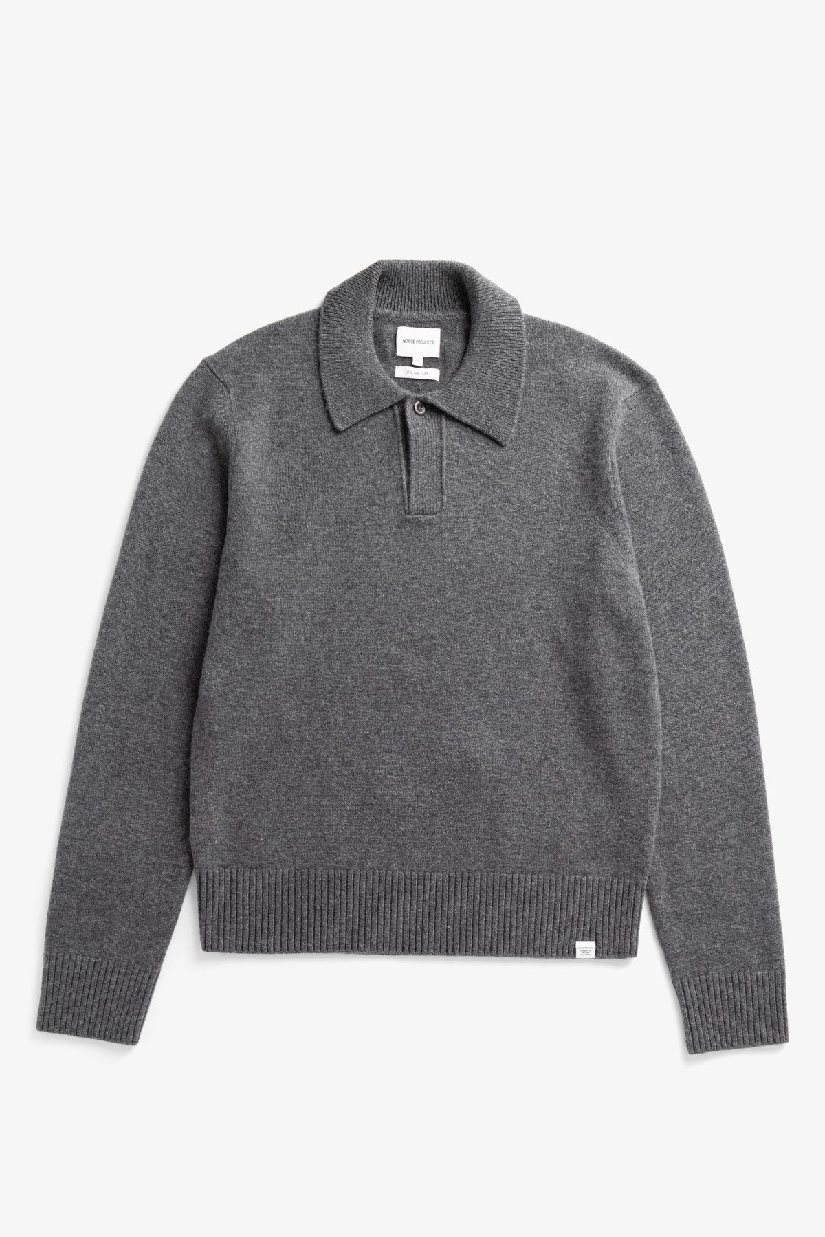 Anholt Lambswool Polo Grey Melange