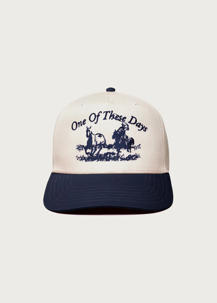 Just For A Moment 5 Panel Hat - Natural/Navy