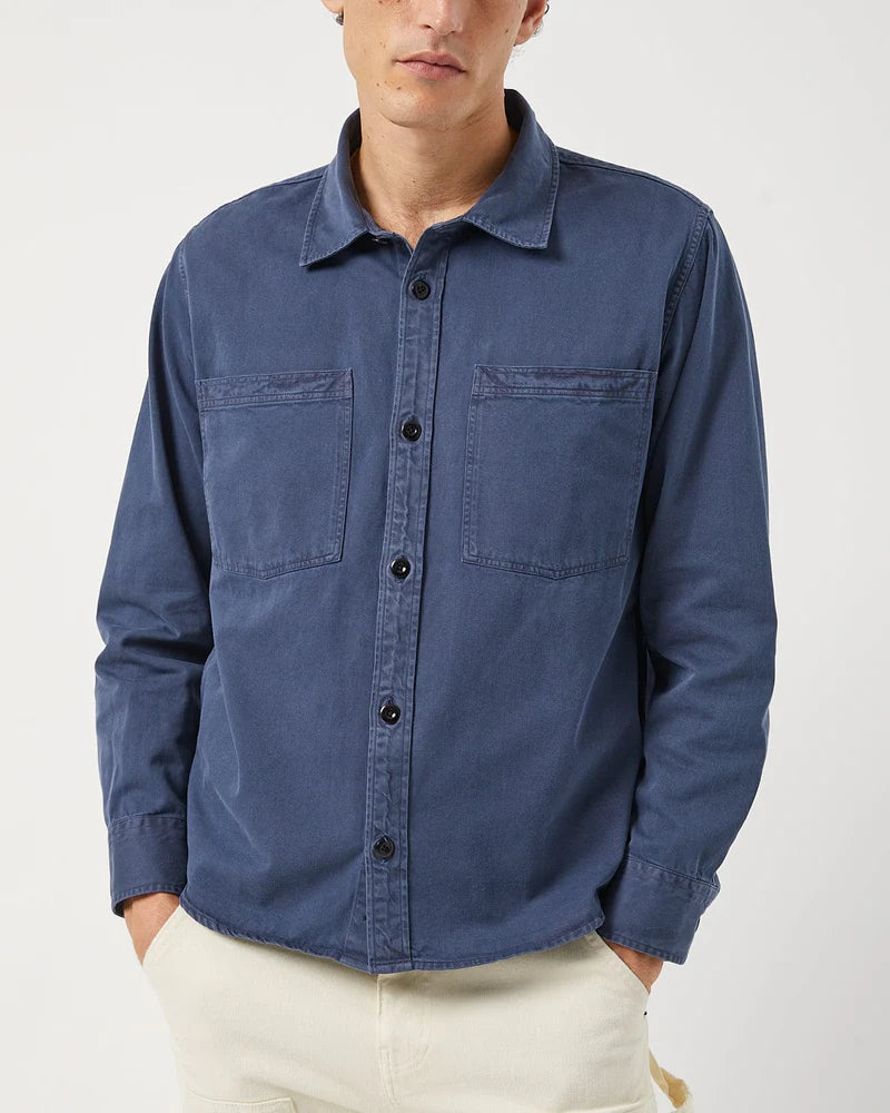 Garment Dye Twill LS Navy
