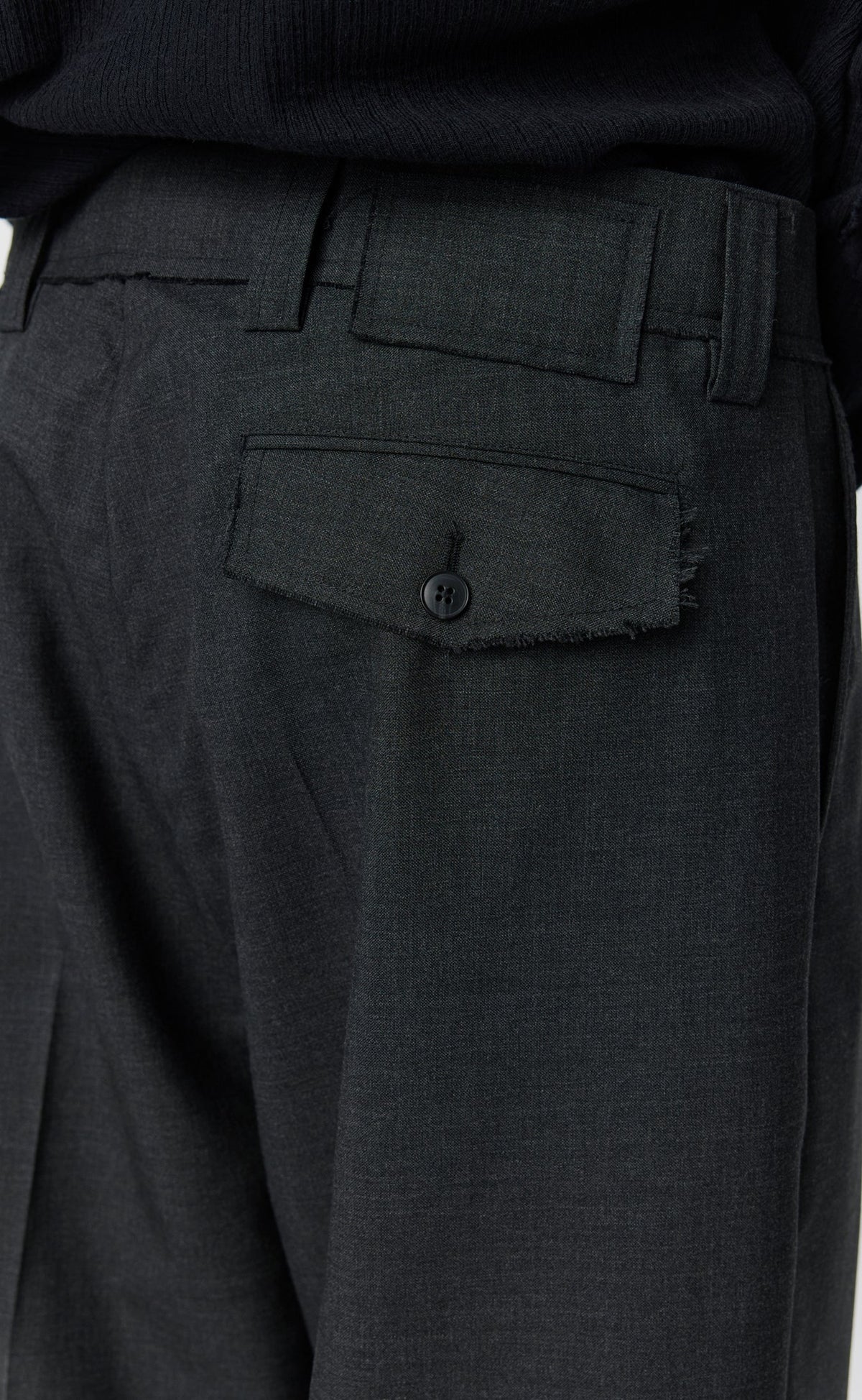Patch Trousers Dark Grey Dry Wool