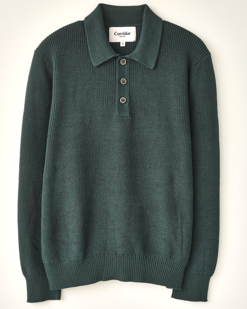 LS Slouchy Polo - Green